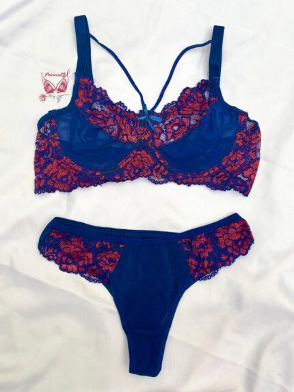 ست فنر دار شیشه ای سرمه ای نقش قرمز