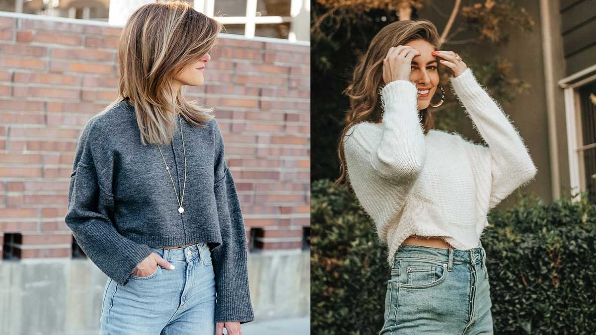 استایل سازی با کراپ برای فصل سرما | کراپ تاپ با آستین بلند یا کوتاه؟